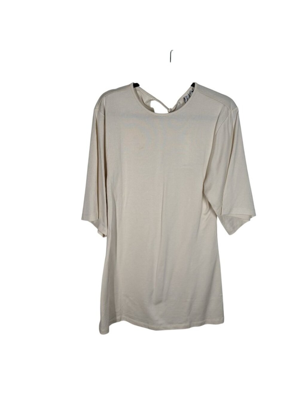 & Other Stories Women M Natural Tie Back Long Fitted T-Shirt Mini Dress NWT - Picture 2 of 14